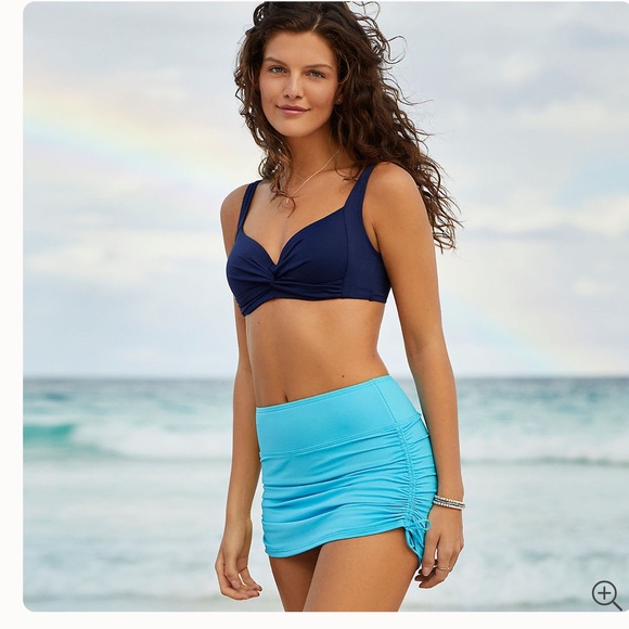 Lands end UPF 50 BLACK underwire twist front bikini 2 PIECE - Picture 1 of 5